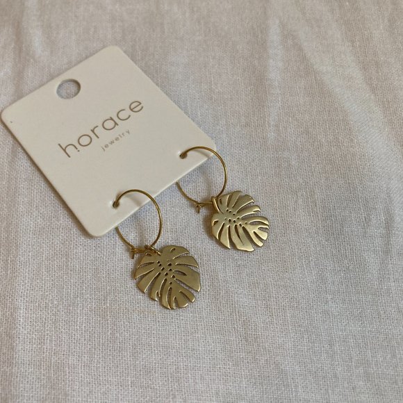 Gold Leaf Earrings - Picture 6 of 8